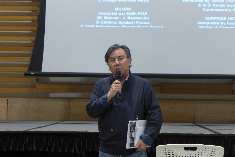 Seasoned film critic, Mr Lawrence Lau, speaking to the audience after All Three of Us